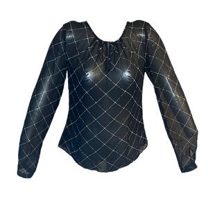 Sheer The Limited Black and White Blouse Size S